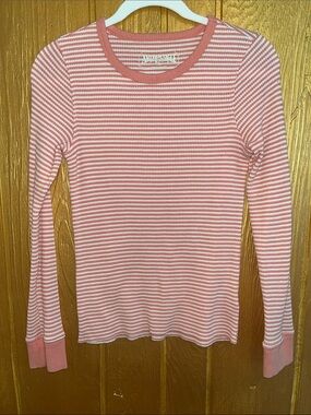 American Eagle Pink Thermal Long Sleeve Top